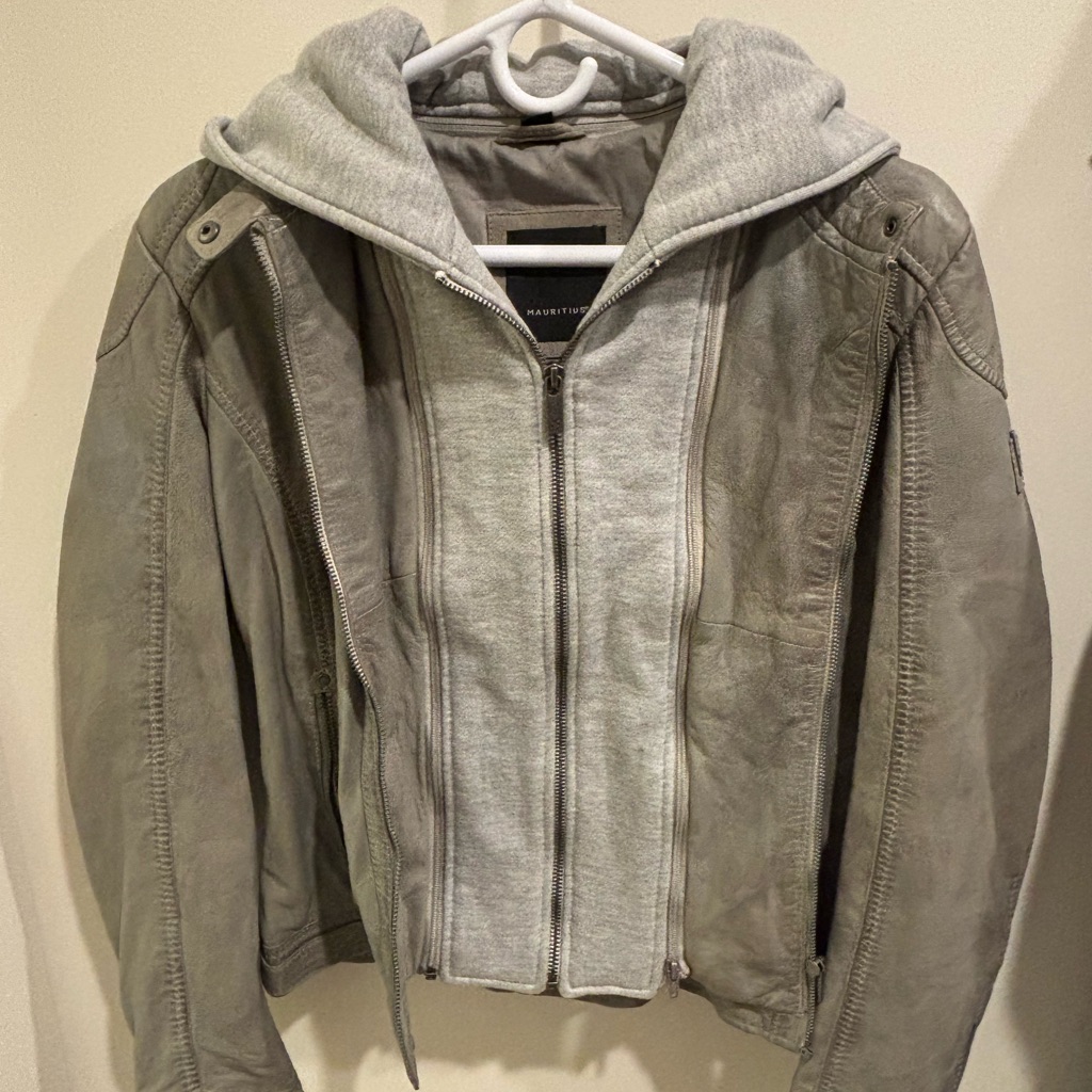 Women's Leather Jacket With Hoodie